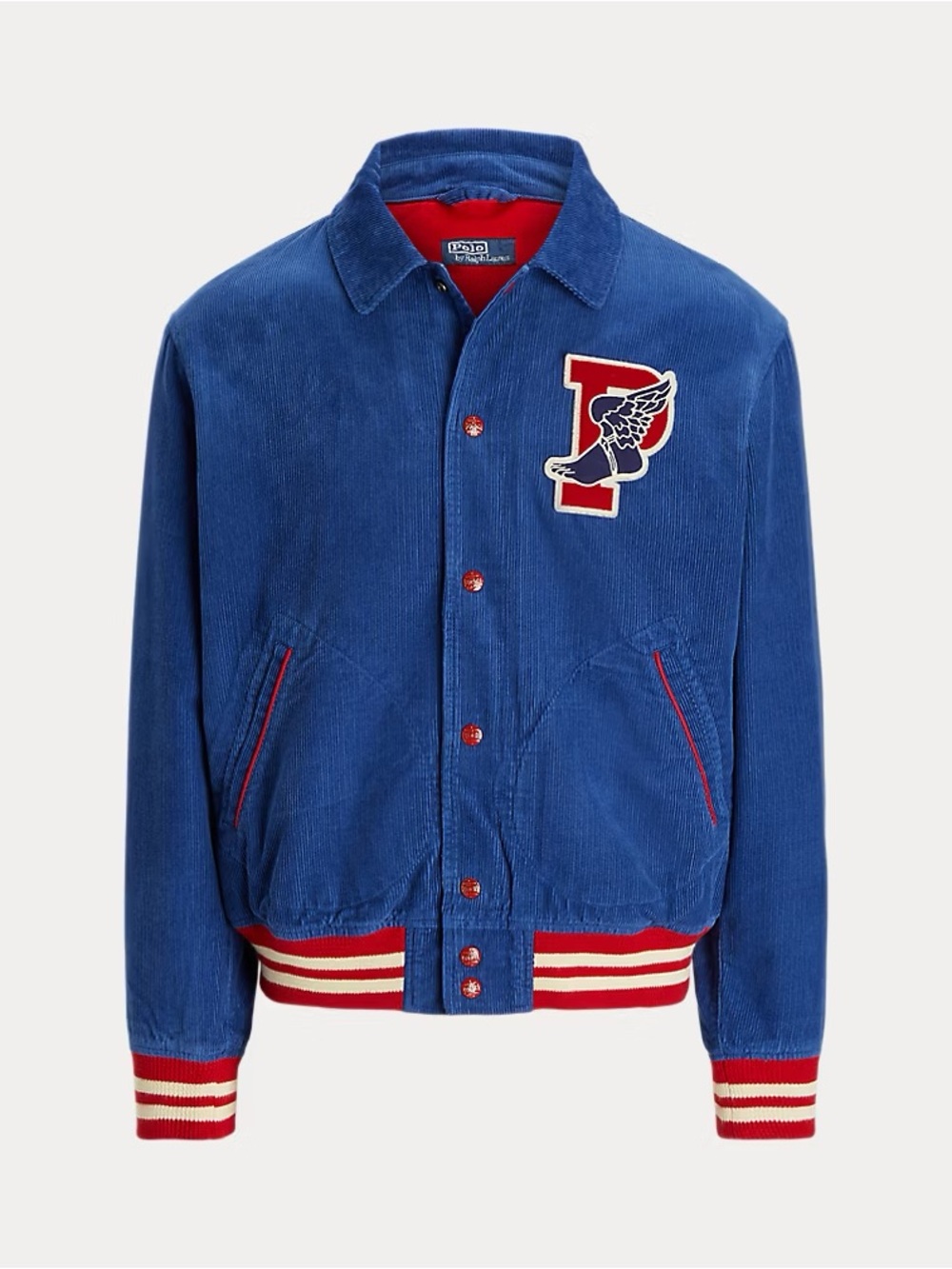 Polo Ralph Lauren Stadium P Wing Corduroy Varsity Letterman Jacket Small RL 1992